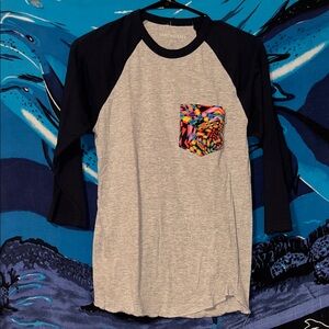 Colorful Pocket Women's Raglan Tee
